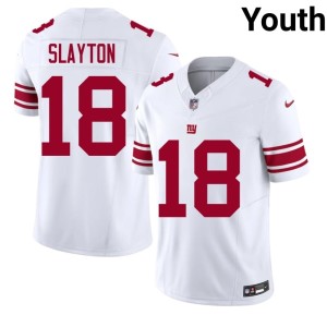 Youth New York Giants White Darius Slayton Stitch #18 Jersey 239390-309