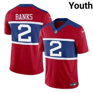 Youth Red Official New York Giants #2 Deonte Banks Jersey 192225-587