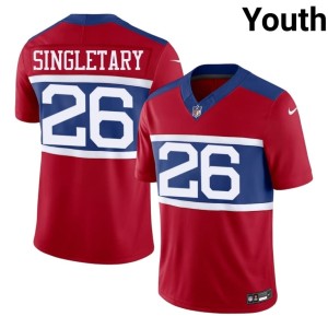 Youth Red Stitched #26 Devin Singletary G-Men Jerseys 601891-519