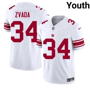 Youth Stitch #34 Dominic Zvada White Big Blue Jerseys 852861-720