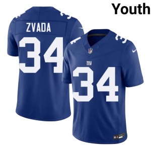 Youth #34 G-Men Dominic Zvada NFL Royal Jersey 871349-765