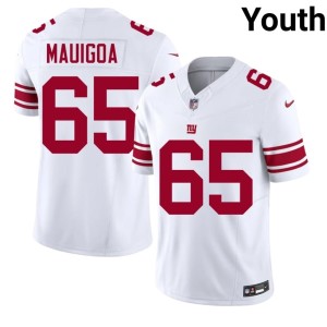 Youth #65 New York Football Giants Official Francis Mauigoa White Jerseys 670992-162