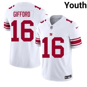 Youth White #16 Game Frank Gifford Jints Jerseys 595172-536