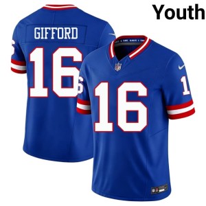 Youth Stitch #16 Big Blue Royal Throwback Frank Gifford Jersey 488968-169