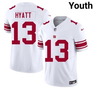 Youth #13 Jints White Jalin Hyatt Football Jersey 195437-938