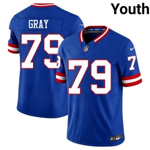 Youth Throwback Replica #79 G-Men Jarrod Gray Royal Jerseys 922732-514