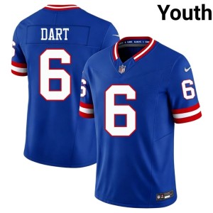 Youth Jaxson Dart NYG Football #6 Throwback Royal Jerseys 402041-841