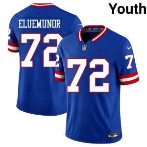 Youth Jermaine Eluemunor Football Royal NYG #72 Throwback Jersey 797556-964