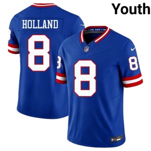 Youth #8 Royal NY Stitched Jevon Holland Throwback Jersey 232740-422