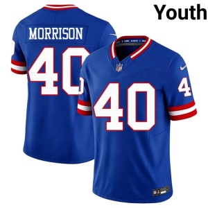 Youth #40 Royal Big Blue Player Throwback Joe Morrison Jerseys 948542-379