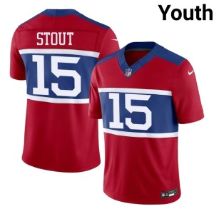Youth Red Official Jordan Stout NY #15 Jerseys 851494-721
