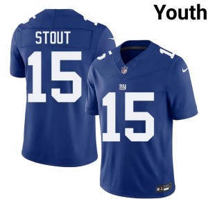 Youth Jordan Stout Official Royal #15 Big Blue Jersey 198403-805
