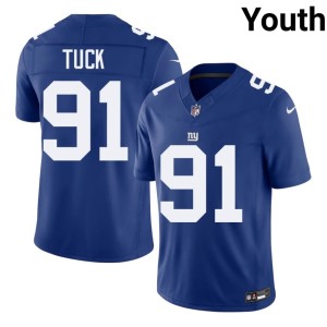 Youth Justin Tuck NYG Royal Stitched #91 Jersey 604750-377