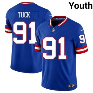 Youth Royal Throwback 2026-27 #91 Justin Tuck Giants Jerseys 231258-354