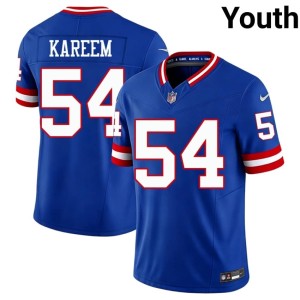 Youth Khalid Kareem Throwback Embroidery Royal New York Giants #54 Jerseys 589724-971