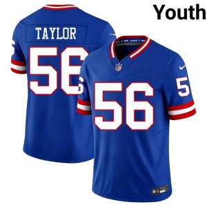 Youth Throwback New York Giants Stitch Royal #56 Lawrence Taylor Jerseys 410077-670