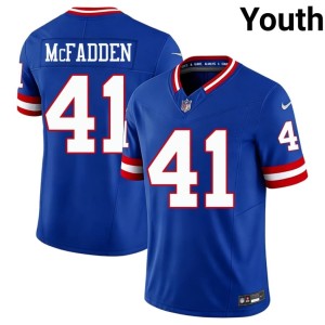 Youth Throwback Royal #41 Micah McFadden NIL NYG Jersey 797000-714