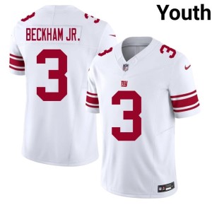 Youth #3 New York Football Giants Official Odell Beckham Jr. White Jerseys 711047-716