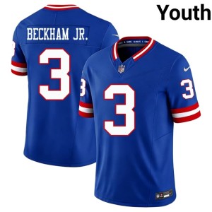 Youth Royal NYG #3 Odell Beckham Jr. Player Throwback Jersey 220356-703