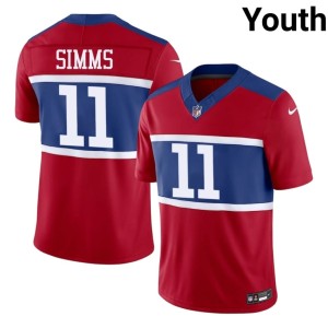 Youth #11 Phil Simms New York Football Giants Red Player Jersey 411795-405