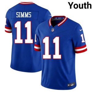 Youth Throwback Phil Simms Replica New York Football Giants Royal #11 Jerseys 759991-148