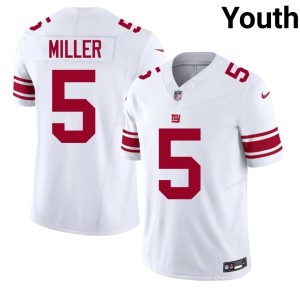 Youth Football Giants #5 Ryan Miller White Jersey 421979-797