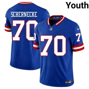 Youth Throwback Royal #70 Ryan Schernecke NIL Giants Jerseys 627148-948