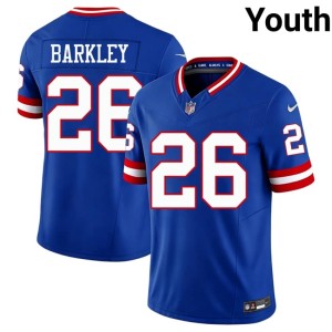 Youth Embroidery Throwback Royal #26 Saquon Barkley New York Jersey 375957-535