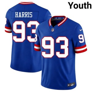 Youth New York Giants Royal Throwback #93 Shelby Harris NIL Jersey 783521-257