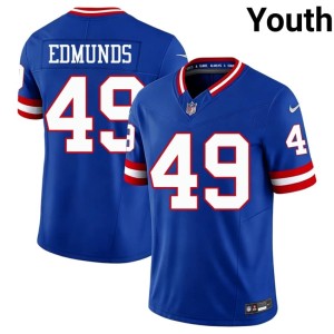 Youth Tremaine Edmunds Football #49 New York Giants Royal Throwback Jerseys 219880-858