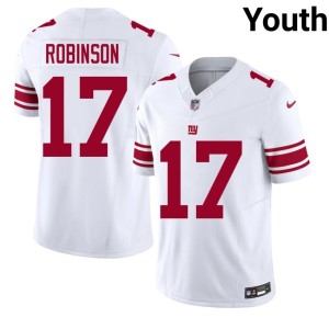 Youth New York Giants NIL Wan'Dale Robinson #17 White Jerseys 408313-544