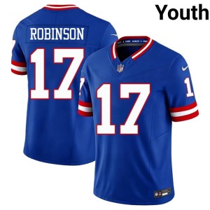 Youth Royal 2026-27 Wan'Dale Robinson Throwback #17 New York Giants Jersey 743792-470