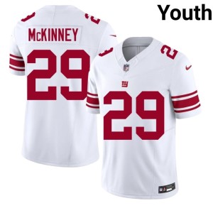 Youth Xavier McKinney Stitched #29 Jints White Jerseys 292666-254