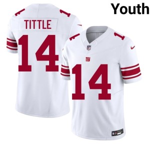 Youth White Official #14 Y.A. Tittle NY Jerseys 328132-918