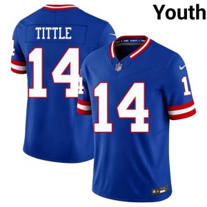 Youth Replica Throwback Y.A. Tittle #14 New York Football Giants Royal Jerseys 328943-271