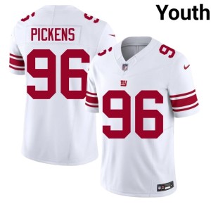 Youth New York Football Giants Stitch White #96 Zacch Pickens Jerseys 624748-867