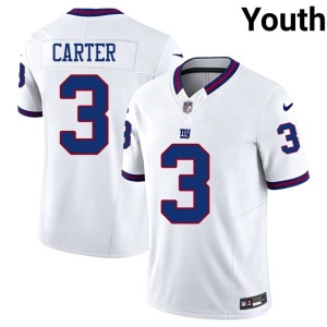 Youth White #3 New York Football Giants Abdul Carter 2026-27 Throwback Jersey 487432-630
