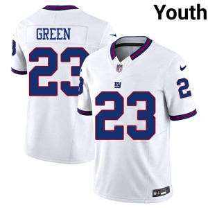 Youth Throwback NY Giants #23 Stitch Art Green White Jersey 143240-788