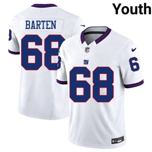 Youth Ben Barten White #68 Throwback NFL NY Giants Jersey 109363-553