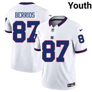 Youth NIL White #87 NY Giants Braxton Berrios Throwback Jerseys 923535-149
