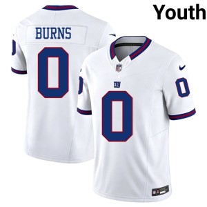 Youth Throwback NY Giants Player White Brian Burns #0 Jerseys 459571-367