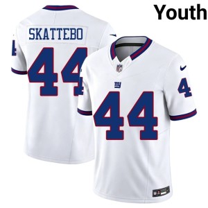 Youth G-Men White Cam Skattebo #44 Football Throwback Jersey 715943-940