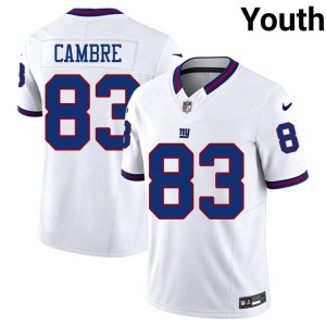 Youth White Throwback Dalen Cambre 2026-27 #83 New York Football Giants Jerseys 447147-803