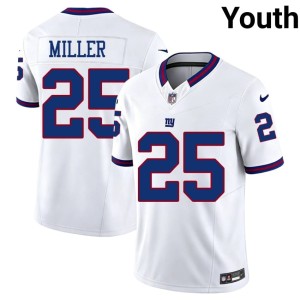 Youth Official White New York Football Giants Throwback #25 Dante Miller Jersey 827051-856