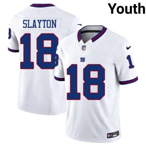 Youth Throwback Darius Slayton New York Football Giants Player #18 White Jersey 936365-901