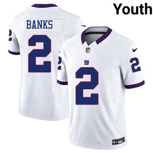 Youth #2 Deonte Banks White Big Blue Throwback Replica Jersey 794975-618