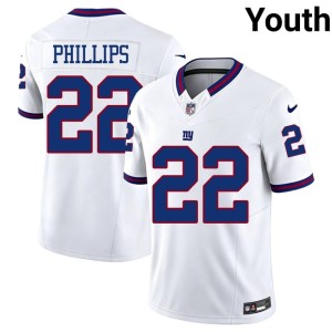 Youth #22 Giants Throwback 2026 White Dru Phillips Jerseys 165120-834