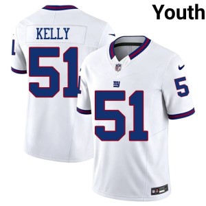 Youth Jack Kelly Throwback White Giants Embroidery #51 Jerseys 553188-251