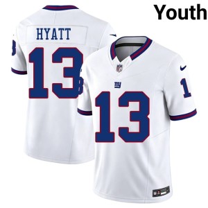 Youth G-Men #13 Jalin Hyatt Replica White Throwback Jerseys 333716-150
