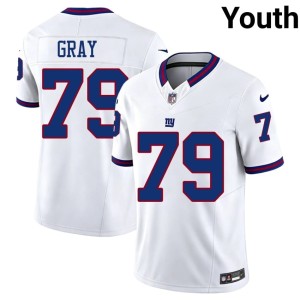 Youth Embroidery Big Blue #79 Jarrod Gray Throwback White Jerseys 695519-424